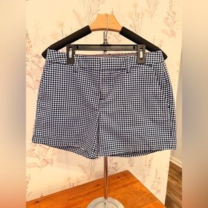 Tommy Hilfiger Blue and White Gingham Women's Shorts Size 2